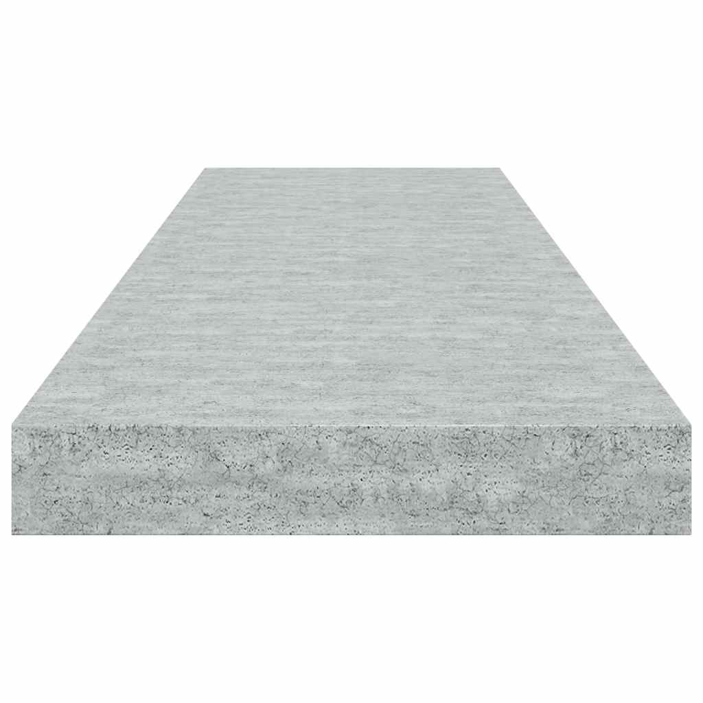 Floating Wall Shelves 2 pcs Concrete Grey 80x23.5x3.8 cm MDF