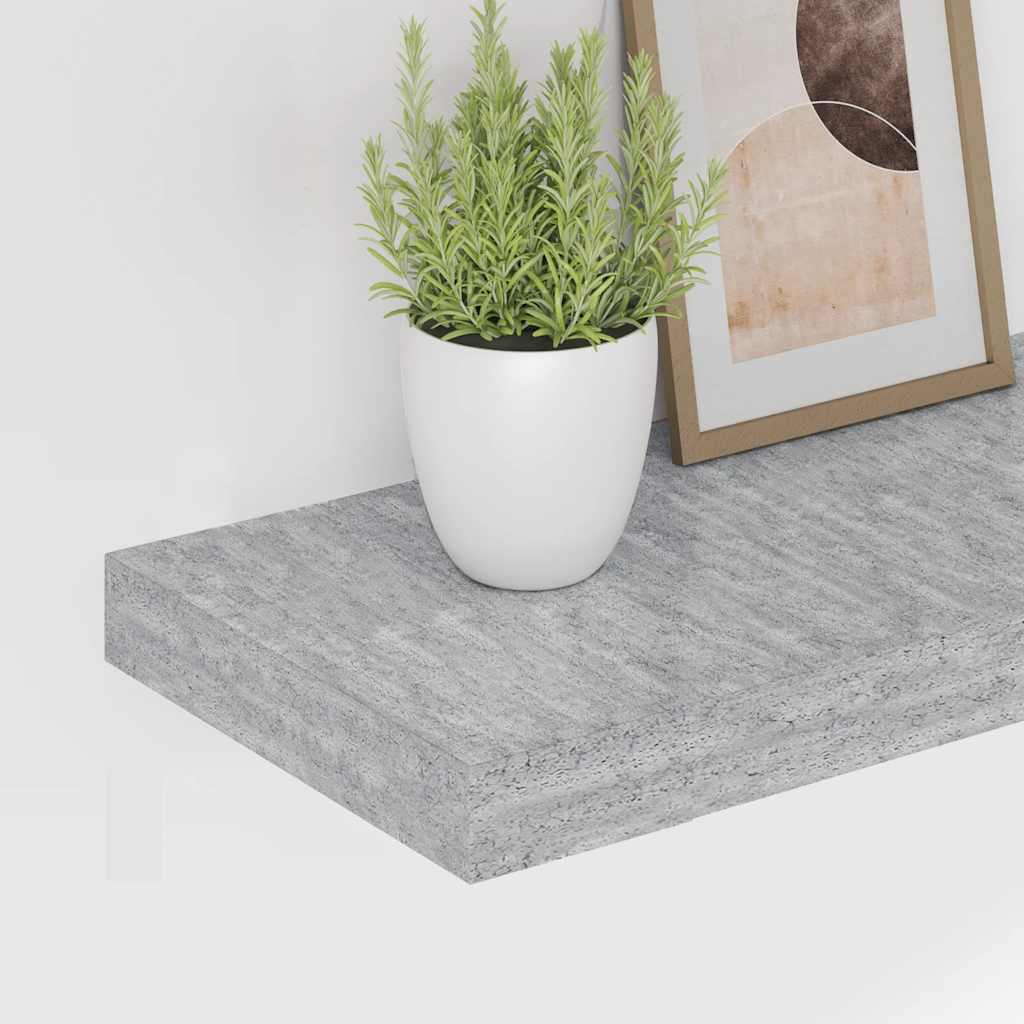 Floating Wall Shelf Concrete Grey 90x23.5x3.8 cm MDF