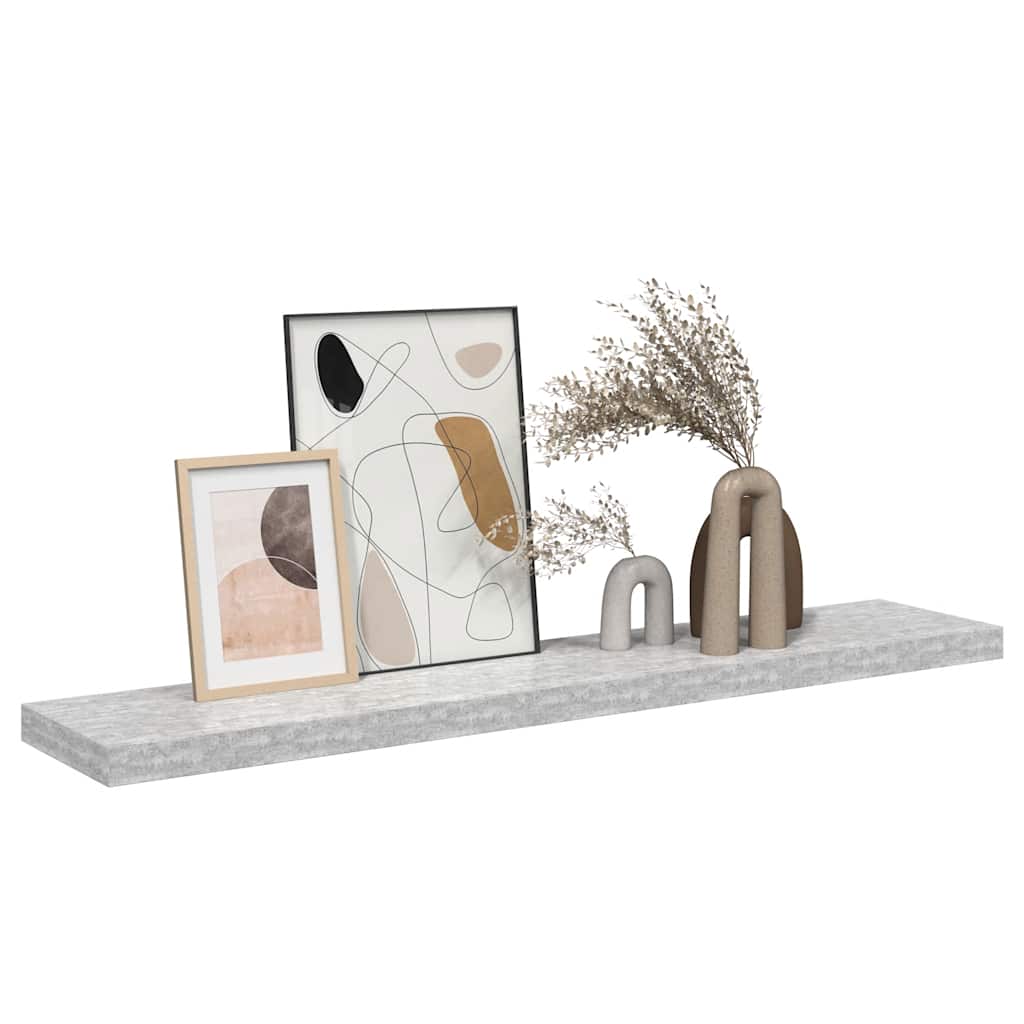Floating Wall Shelf Concrete Grey 120x23.5x3.8 cm MDF