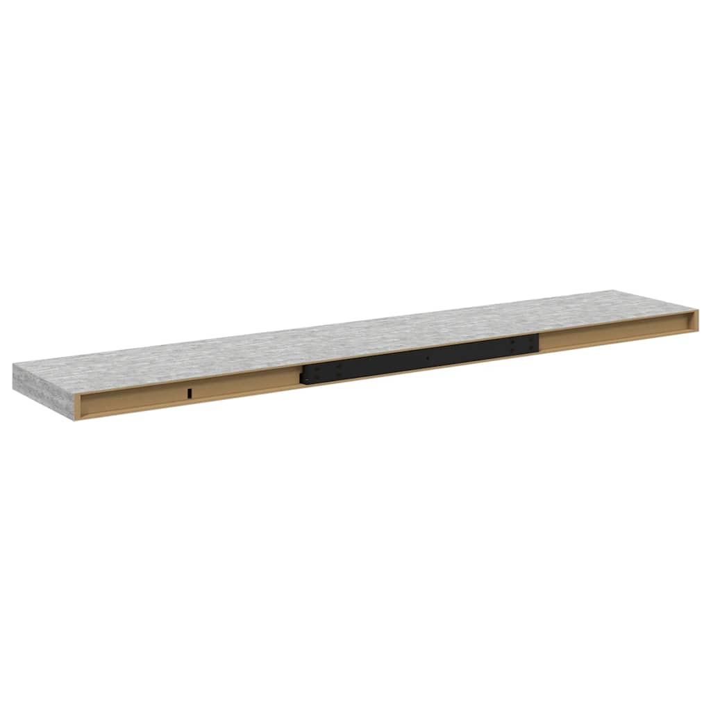 Floating Wall Shelf Concrete Grey 120x23.5x3.8 cm MDF