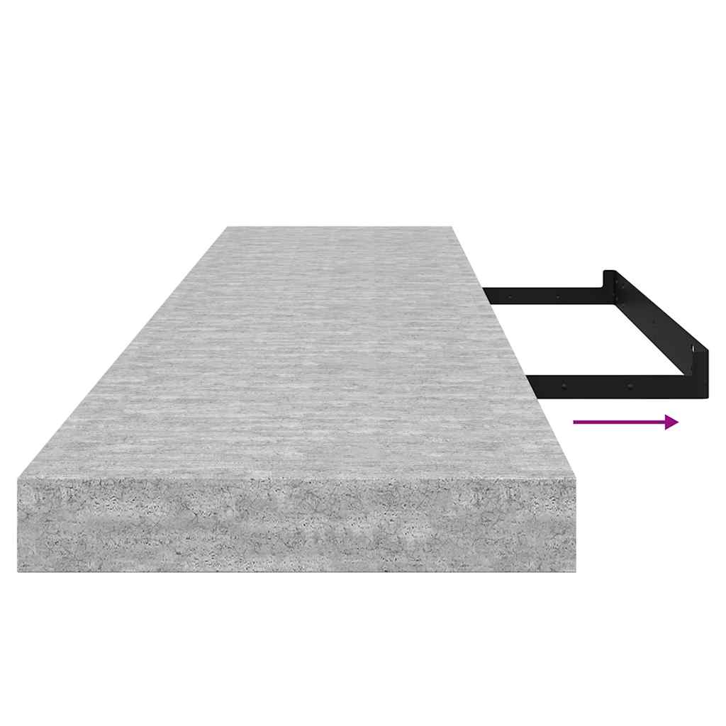 Floating Wall Shelf Concrete Grey 120x23.5x3.8 cm MDF