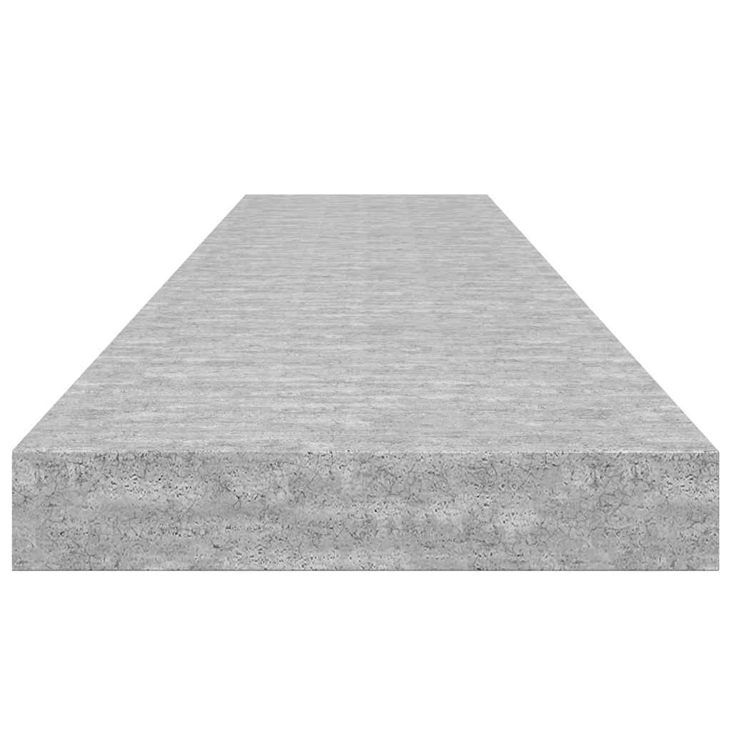 Floating Wall Shelves 2 pcs Concrete Grey 120x23.5x3.8 cm MDF
