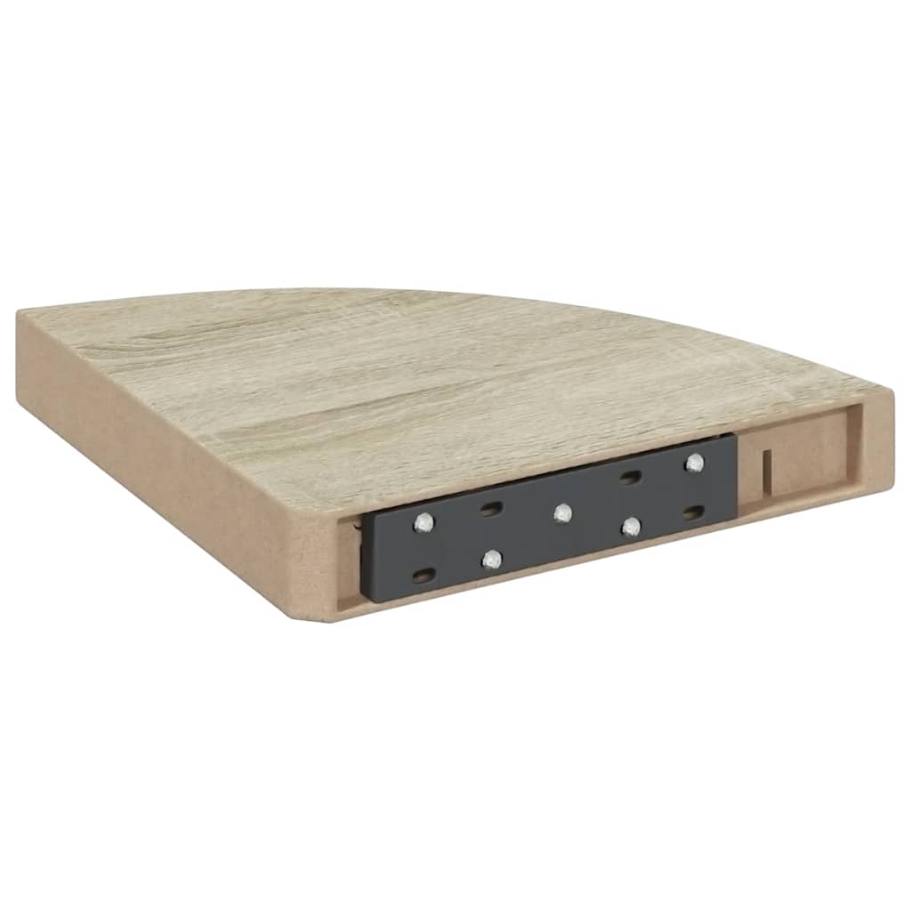 Wall Corner Shelves 2 pcs Oak and White 25x25x3.8 cm MDF
