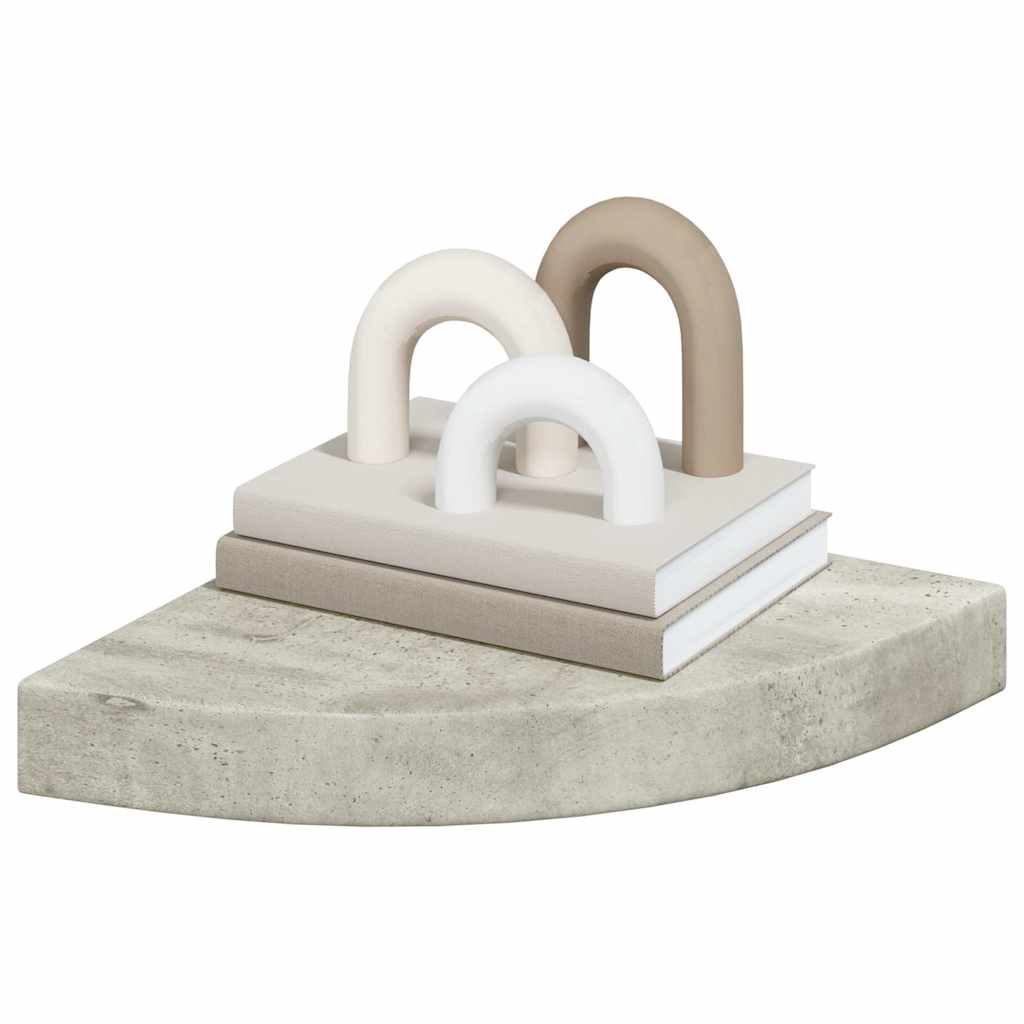 Wall Corner Shelves 4 pcs Concrete Grey 25x25x3.8 cm MDF