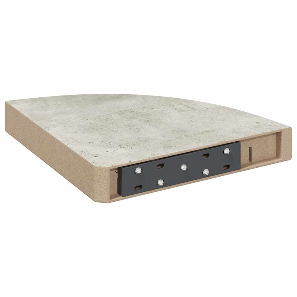 Wall Corner Shelves 4 pcs Concrete Grey 25x25x3.8 cm MDF