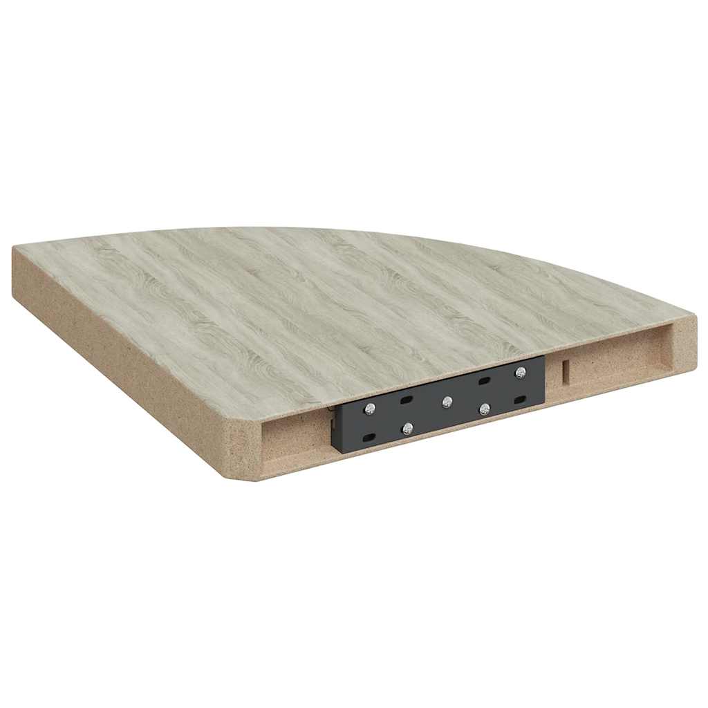 Wall Corner Shelves 2 pcs Oak and White 35x35x3.8 cm MDF