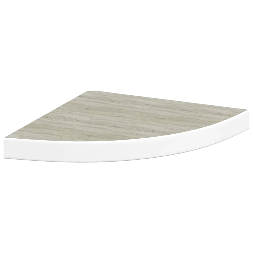 Wall Corner Shelves 4 pcs Oak and White 35x35x3.8 cm MDF