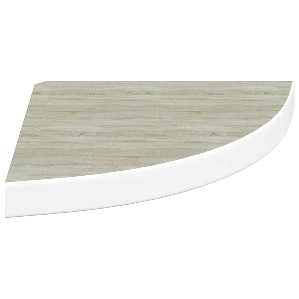Wall Corner Shelves 4 pcs Oak and White 35x35x3.8 cm MDF