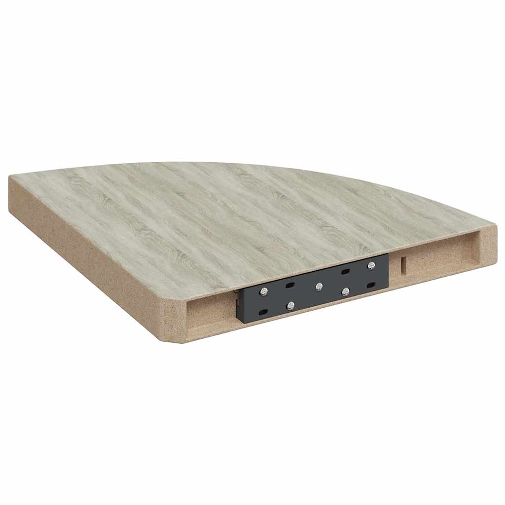 Wall Corner Shelves 4 pcs Oak and White 35x35x3.8 cm MDF