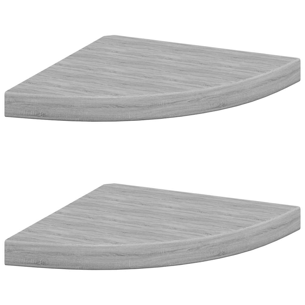 Wall Corner Shelves 2 pcs Concrete Grey 35x35x3.8 cm MDF
