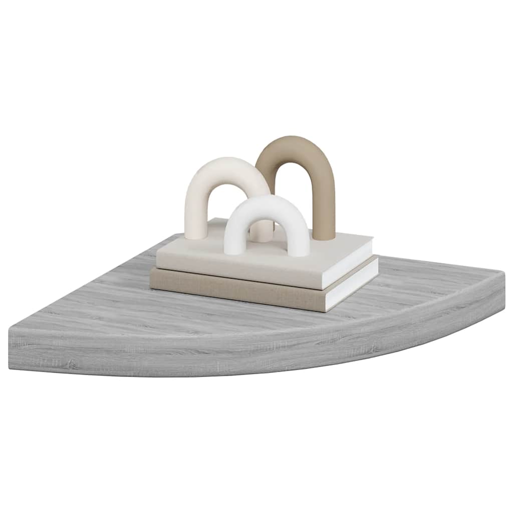 Wall Corner Shelves 2 pcs Concrete Grey 35x35x3.8 cm MDF