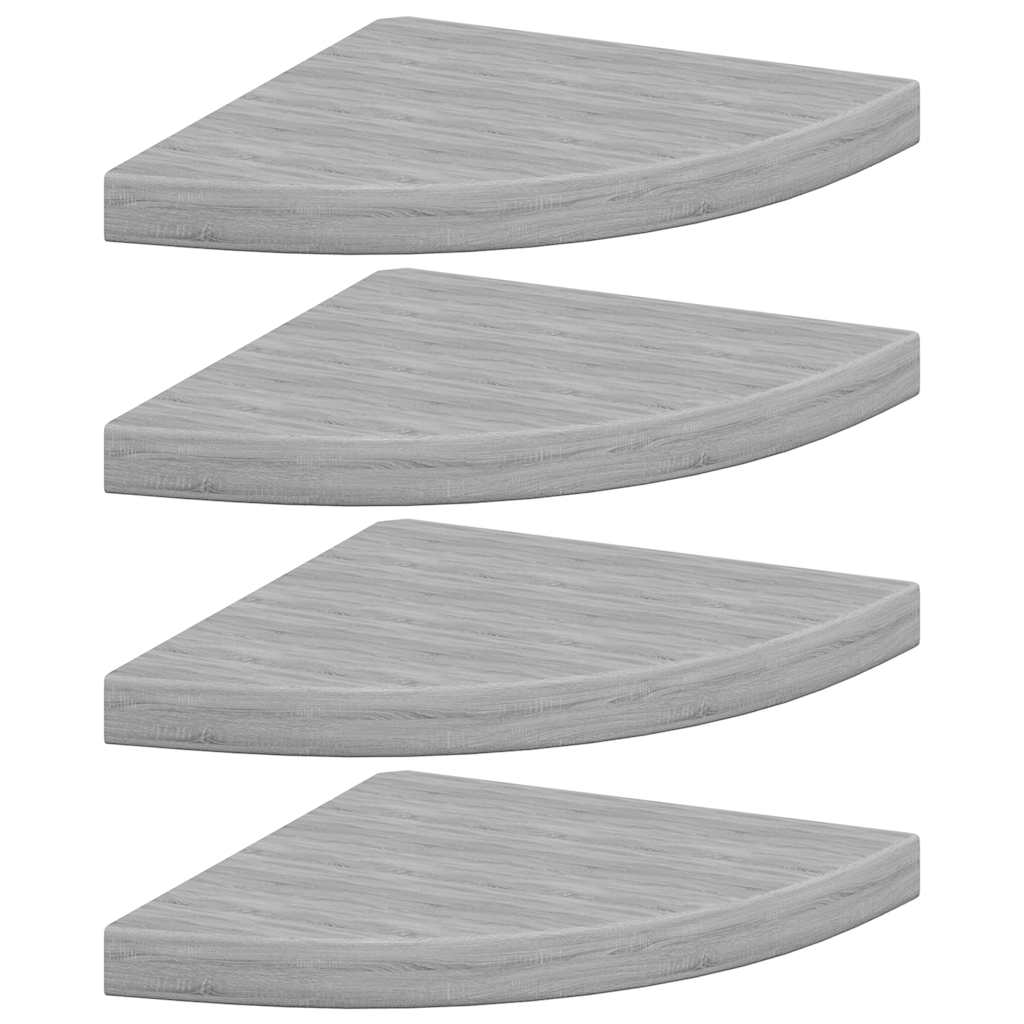 Wall Corner Shelves 4 pcs Concrete Grey 35x35x3.8 cm MDF