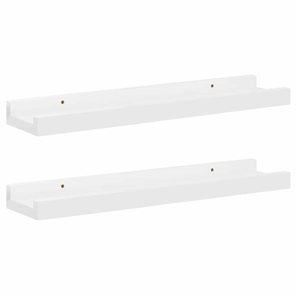 Wall Shelves 2 pcs High Gloss White 40x9x3 cm