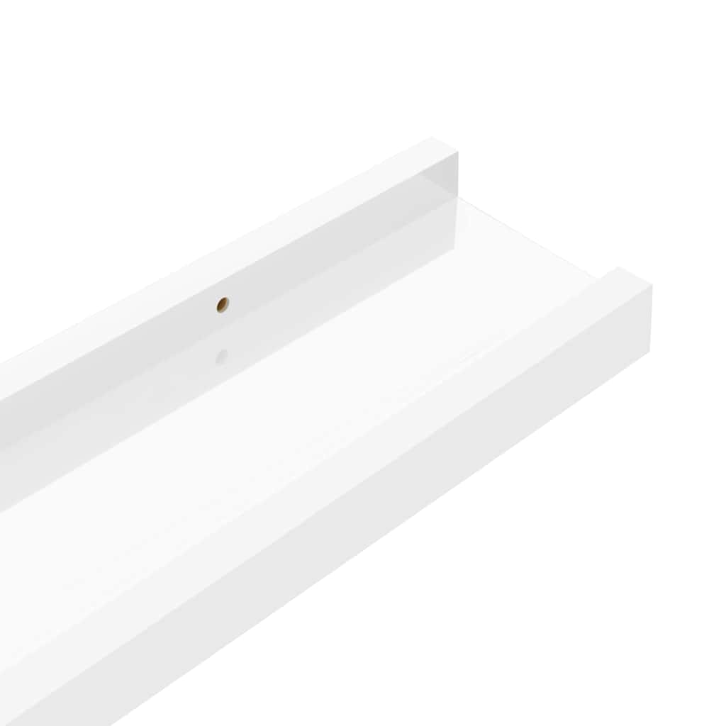 Wall Shelves 2 pcs High Gloss White 40x9x3 cm