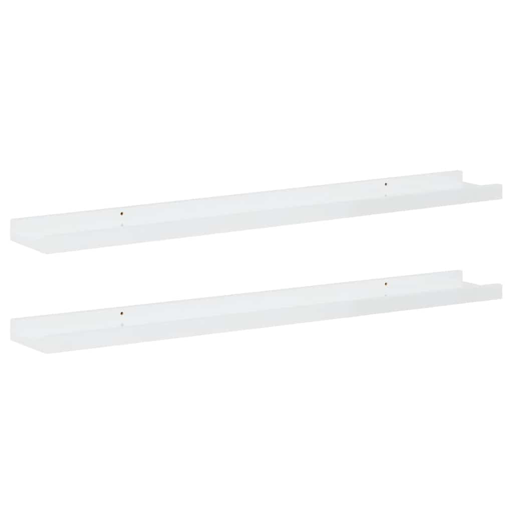 Wall Shelves 2 pcs High Gloss White 80x9x3 cm