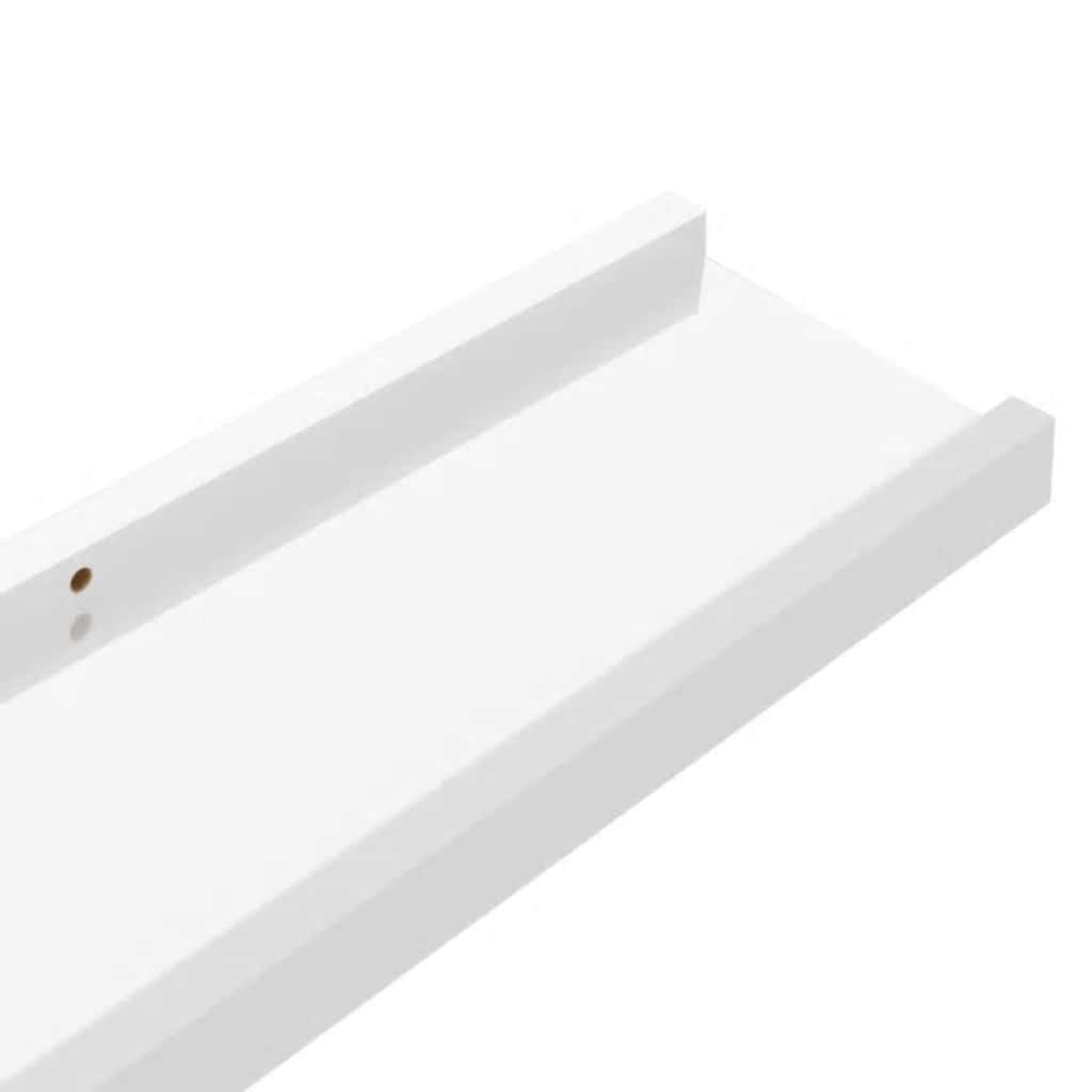 Wall Shelves 2 pcs High Gloss White 115x9x3 cm