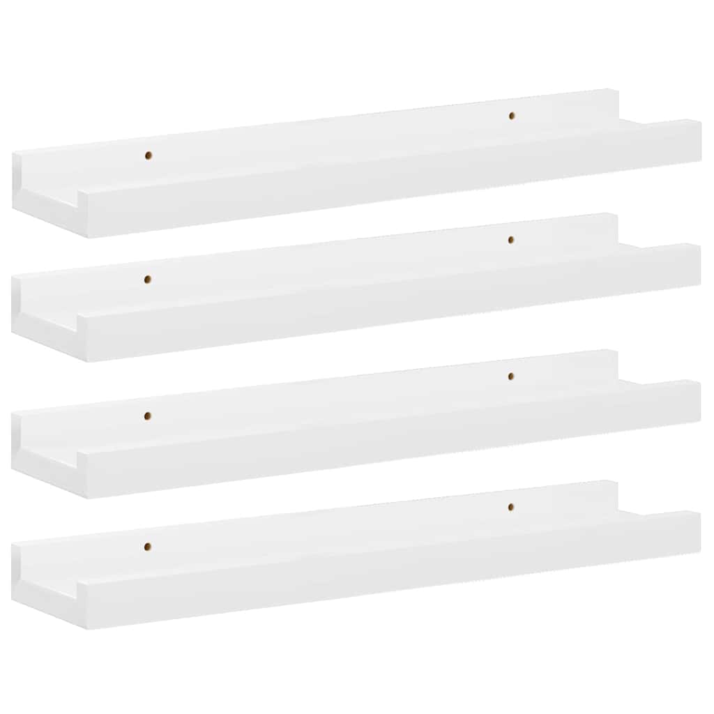 Wall Shelves 4 pcs High Gloss White 40x9x3 cm