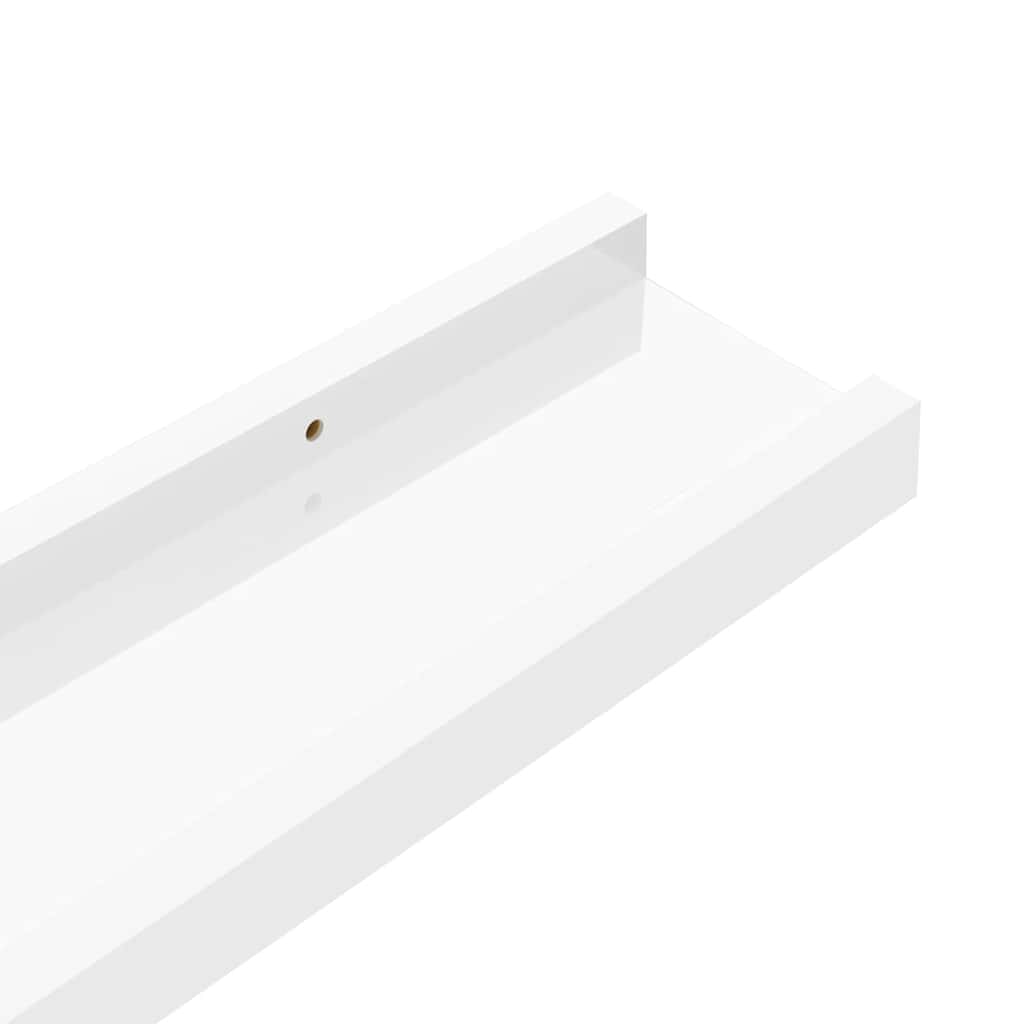 Wall Shelves 4 pcs High Gloss White 40x9x3 cm