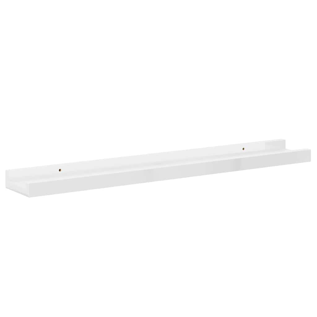 Wall Shelves 4 pcs High Gloss White 60x9x3 cm