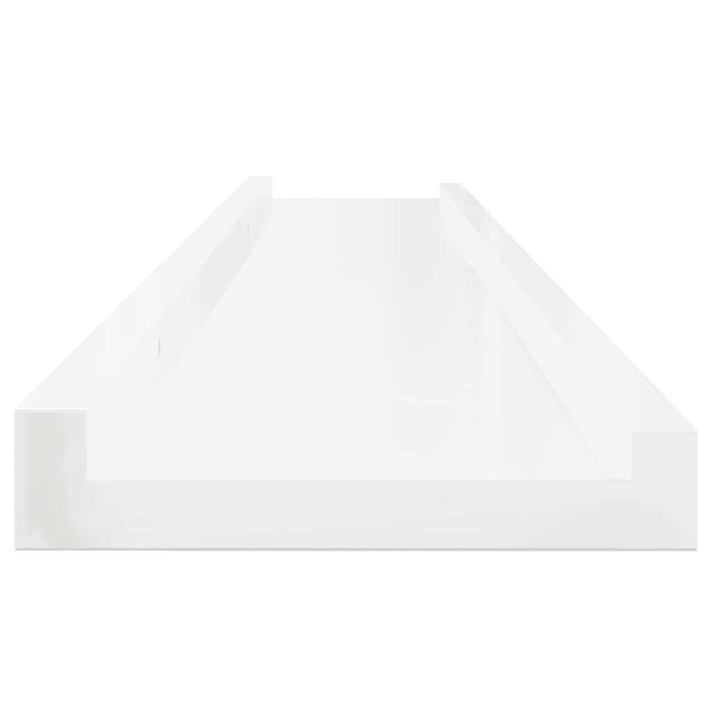 Wall Shelves 4 pcs High Gloss White 100x9x3 cm