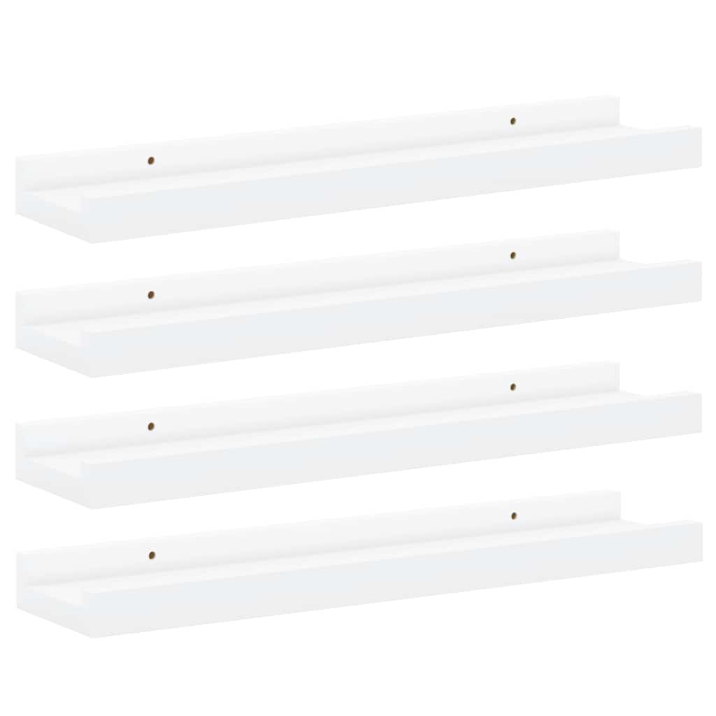 Wall Shelves 4 pcs White 40x9x3 cm
