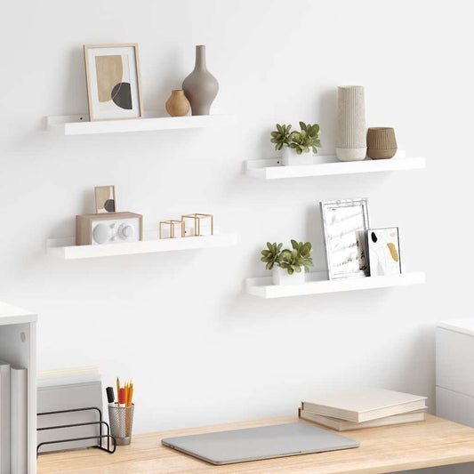 Wall Shelves 4 pcs White 40x9x3 cm