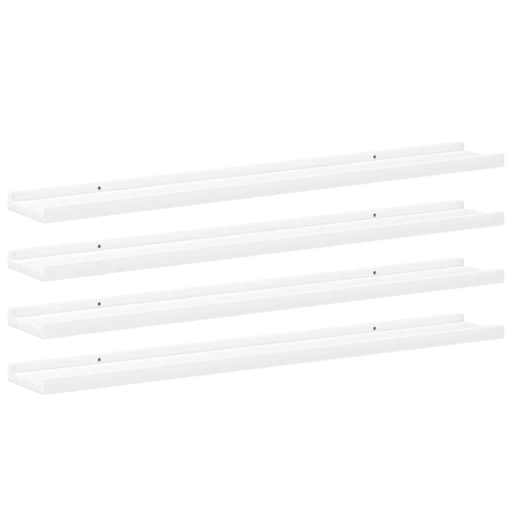 Wall Shelves 4 pcs White 100x9x3 cm