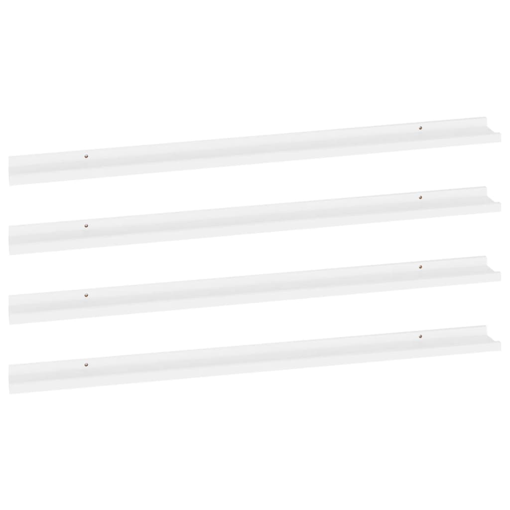 vidaXL Wall Shelves 4 pcs White 115x9x3 cm