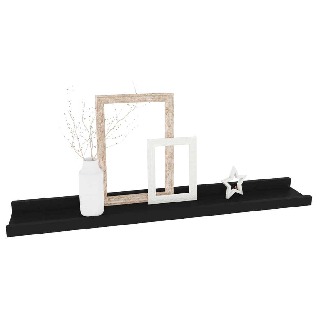 vidaXL Wall Shelves 4 pcs Black 60x9x3 cm