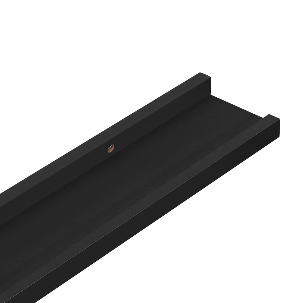 vidaXL Wall Shelves 4 pcs Black 80x9x3 cm