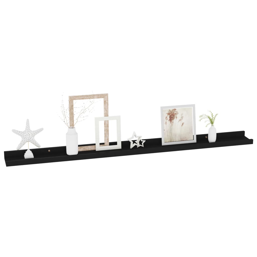 vidaXL Wall Shelves 4 pcs Black 100x9x3 cm