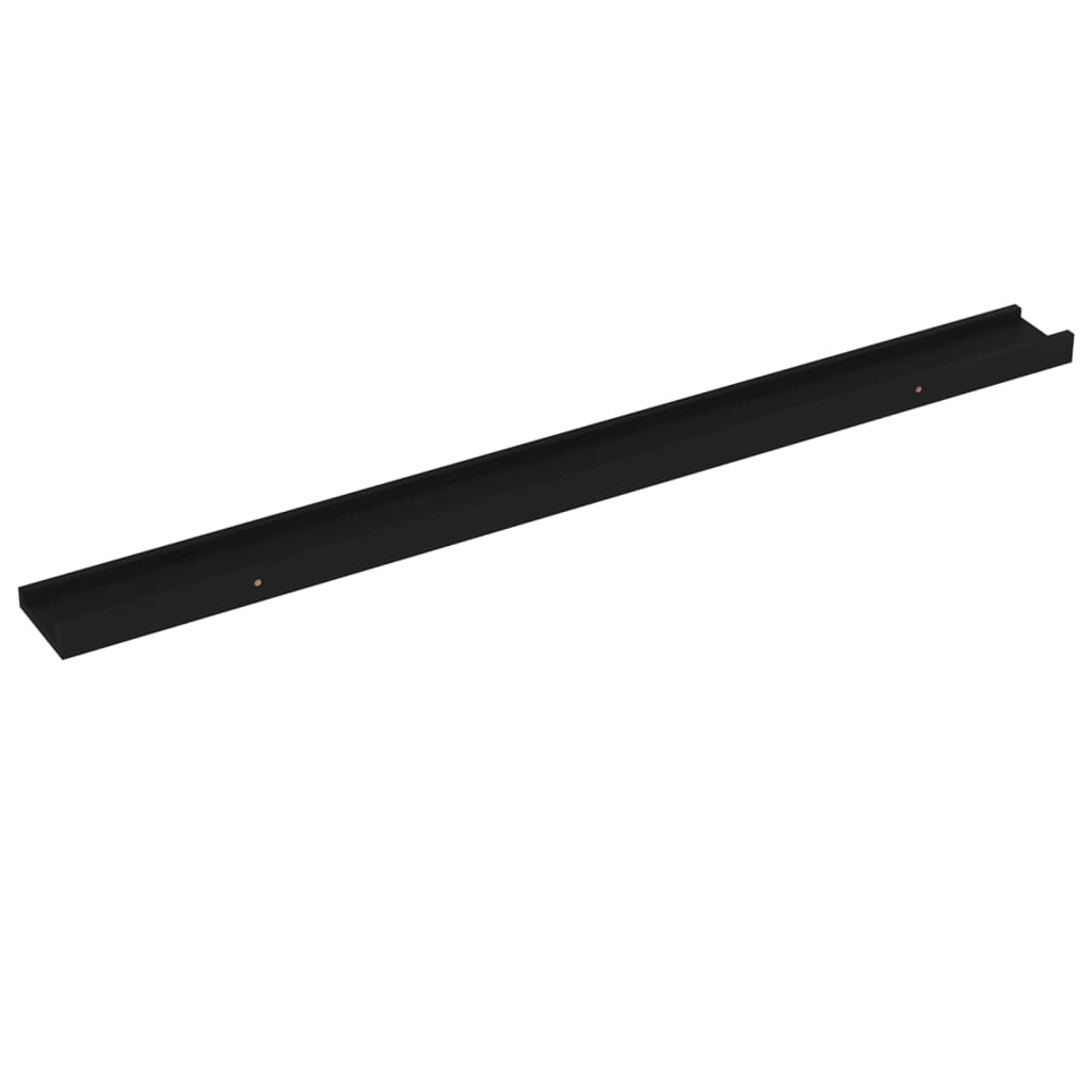 vidaXL Wall Shelves 4 pcs Black 100x9x3 cm