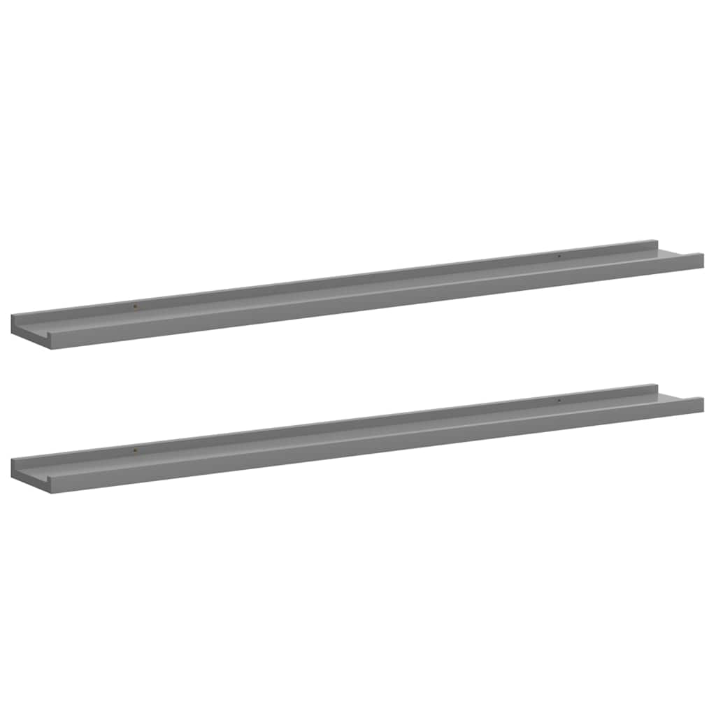 Wall Shelves 2 pcs Grey 100x9x3 cm