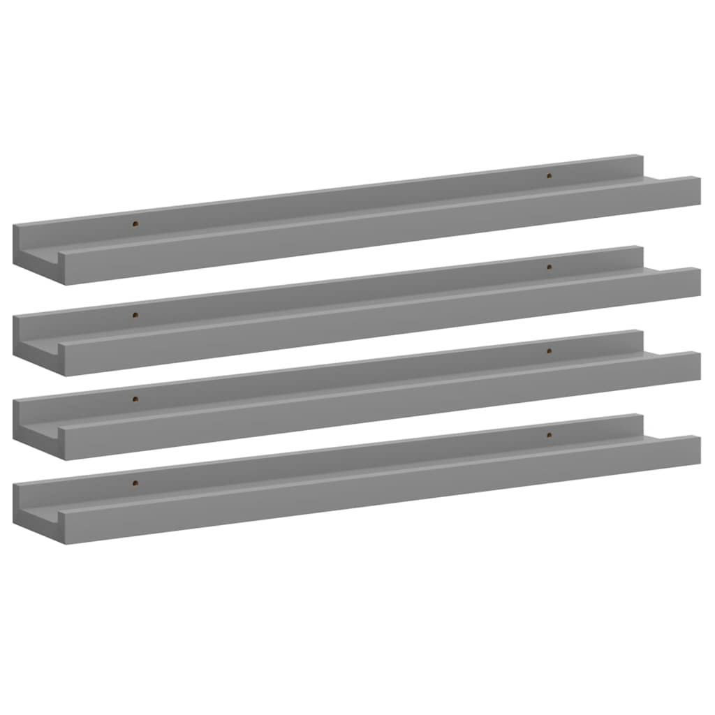 Wall Shelves 4 pcs Grey 60x9x3 cm