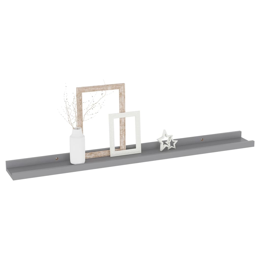 vidaXL Wall Shelves 4 pcs Grey 80x9x3 cm