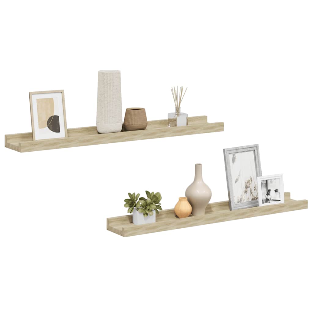 Wall Shelves 2 pcs Sonoma Oak 60x9x3 cm
