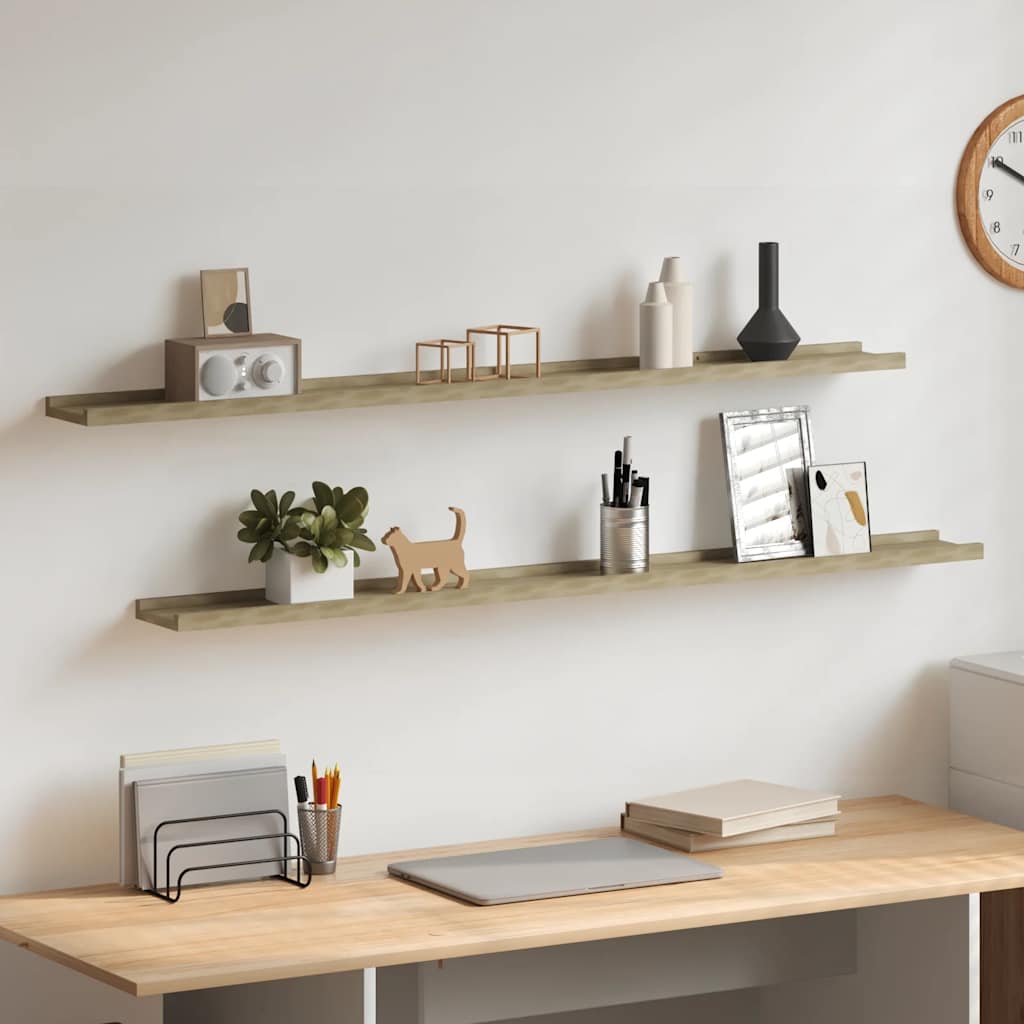 Wall Shelves 2 pcs Sonoma Oak 115x9x3 cm