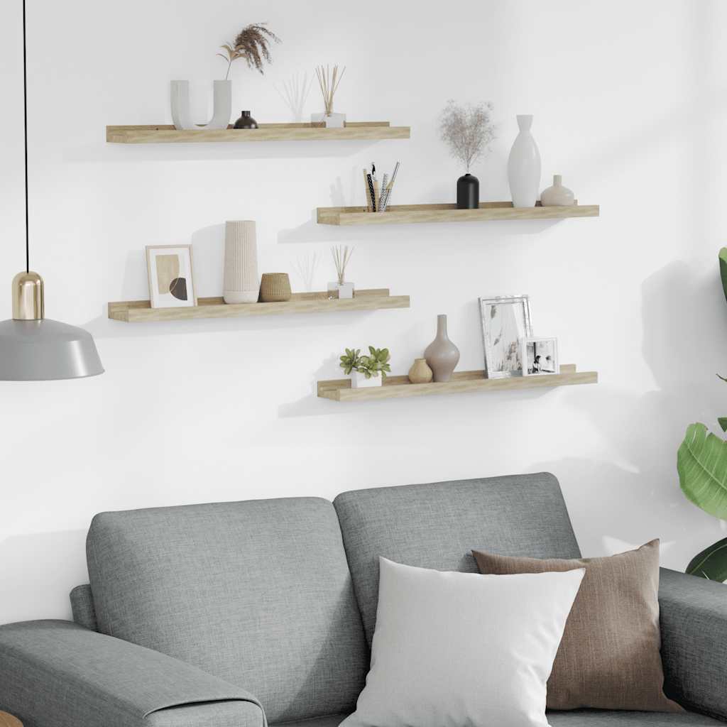 Wall Shelves 4 pcs Sonoma Oak 60x9x3 cm