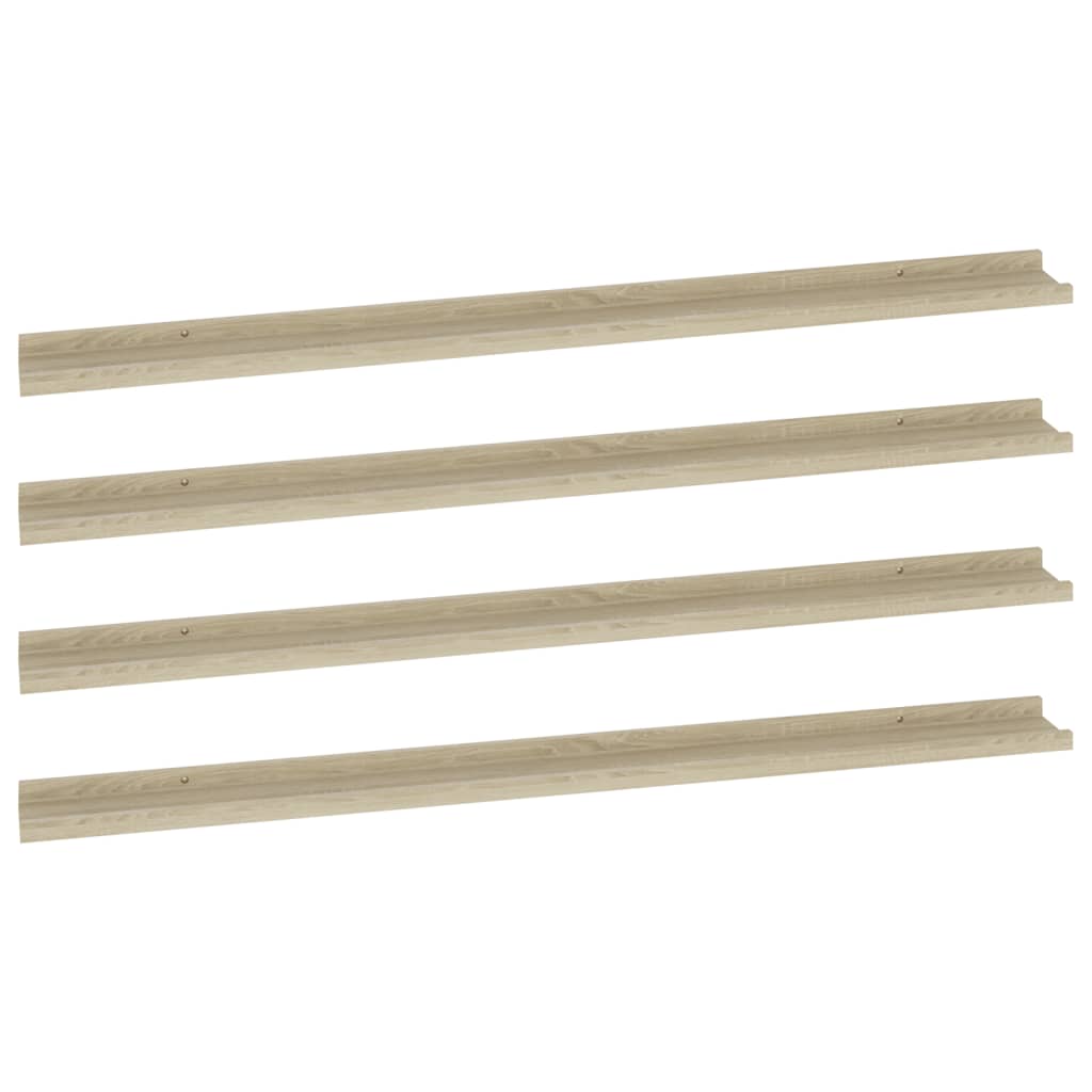 vidaXL Wall Shelves 4 pcs Sonoma Oak 115x9x3 cm