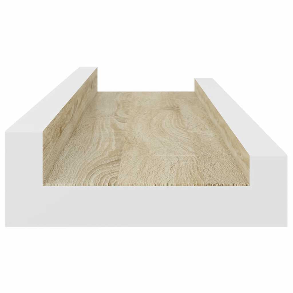 Wall Shelves 2 pcs White and Sonoma Oak 40x9x3 cm
