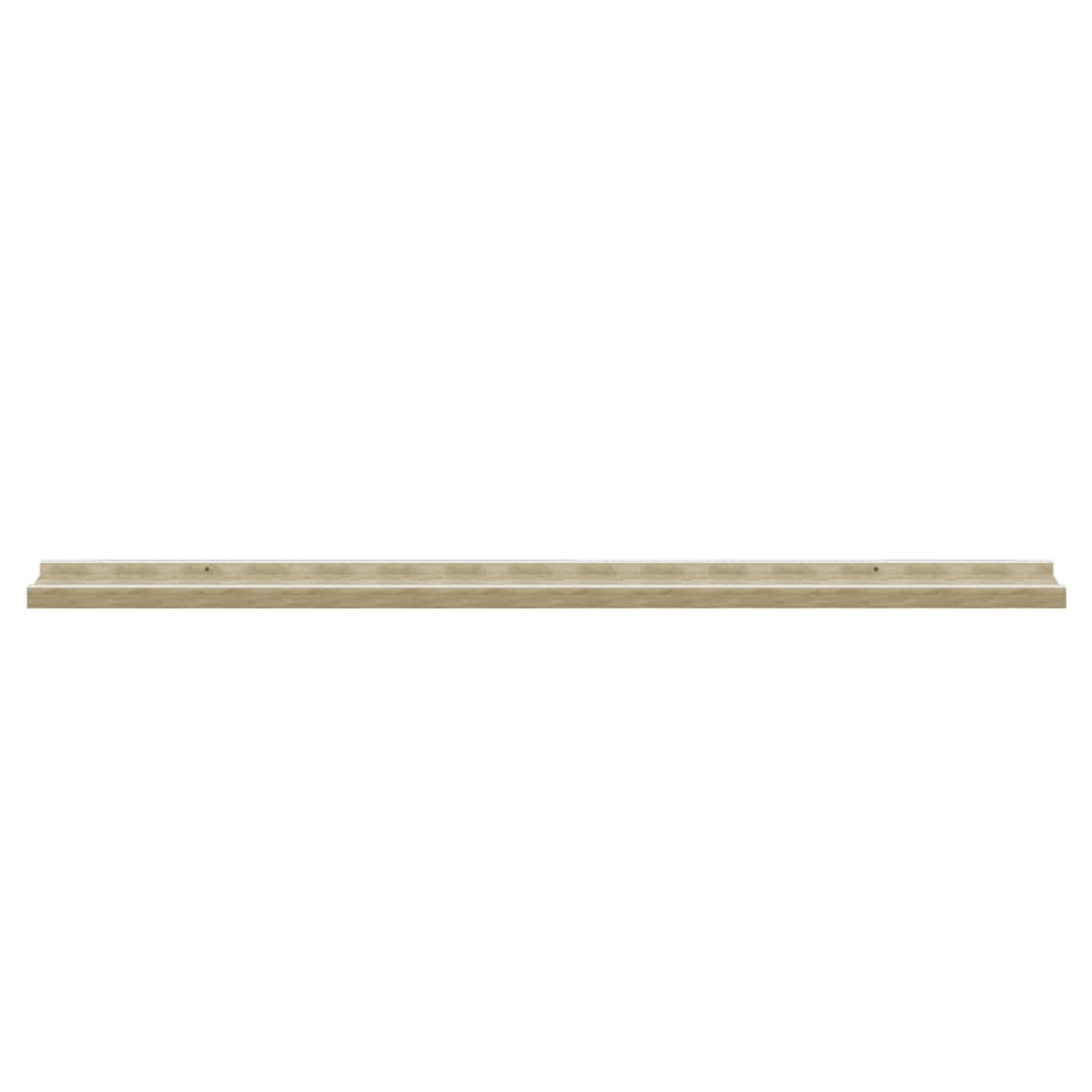 Wall Shelves 2 pcs White and Sonoma Oak 100x9x3 cm