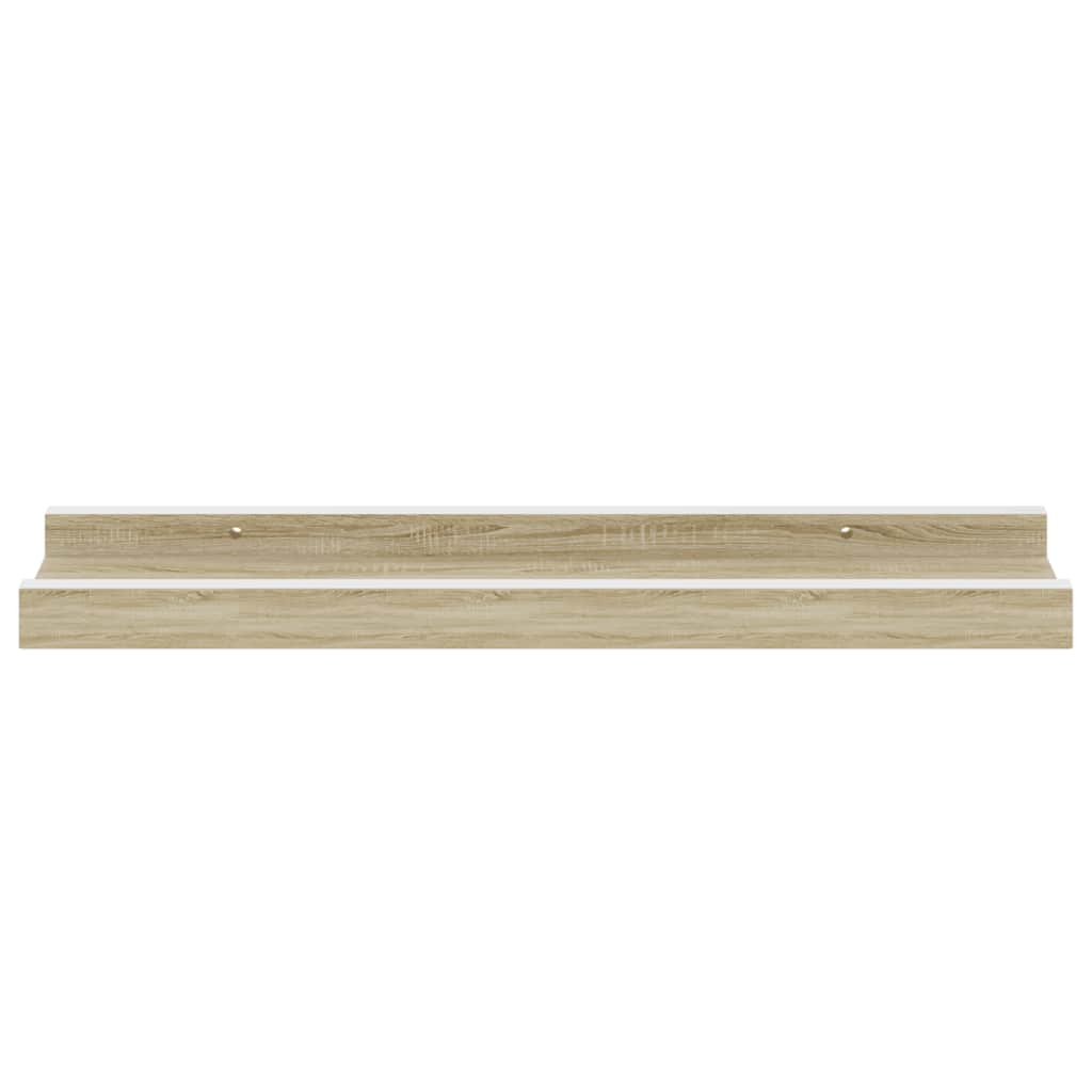 Wall Shelves 4 pcs White and Sonoma Oak 40x9x3 cm