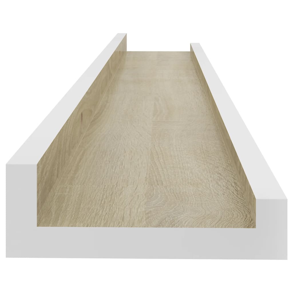 vidaXL Wall Shelves 4 pcs White and Sonoma Oak 60x9x3 cm