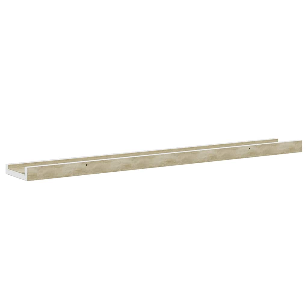 Wall Shelves 4 pcs White and Sonoma Oak 80x9x3 cm