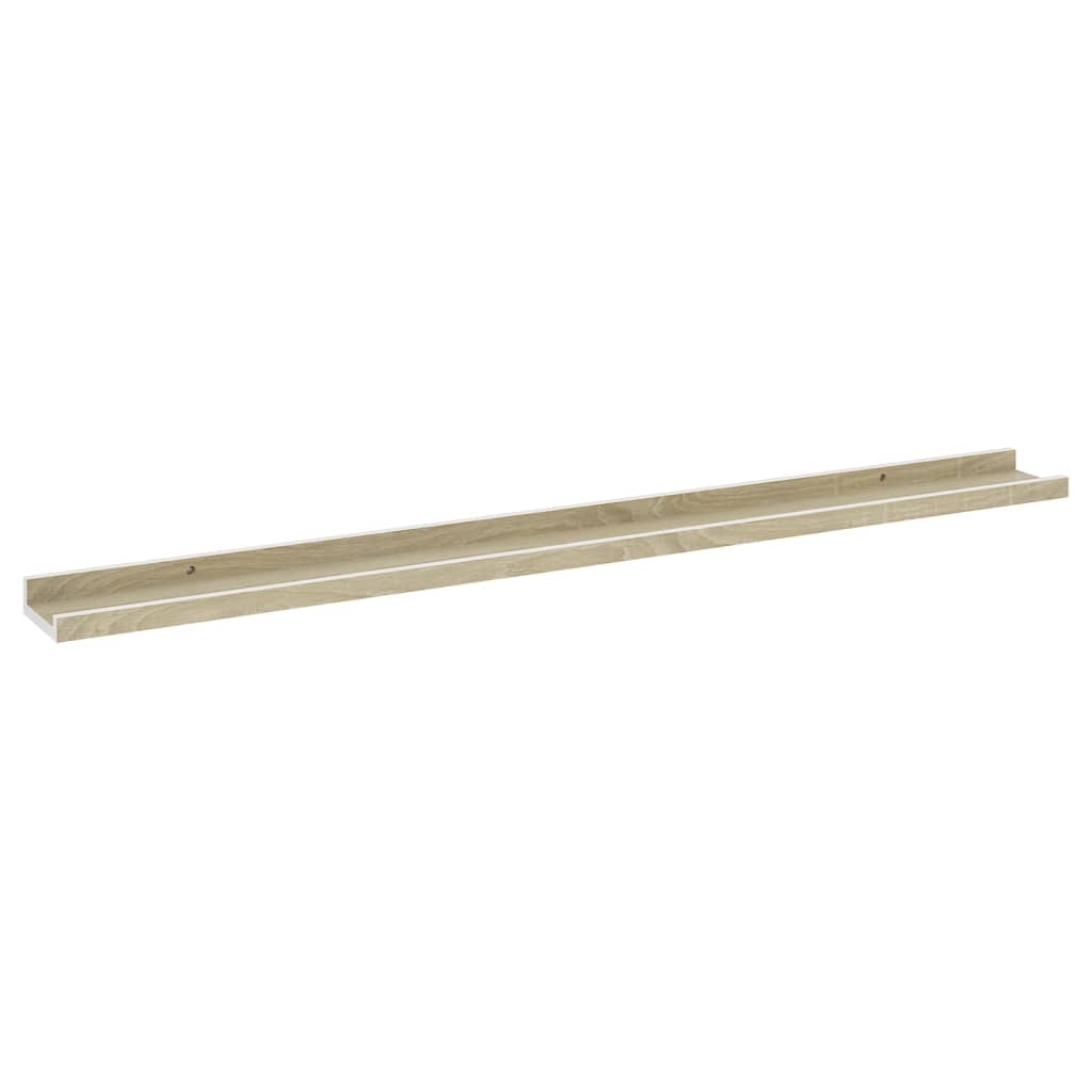 vidaXL Wall Shelves 4 pcs White and Sonoma Oak 100x9x3 cm