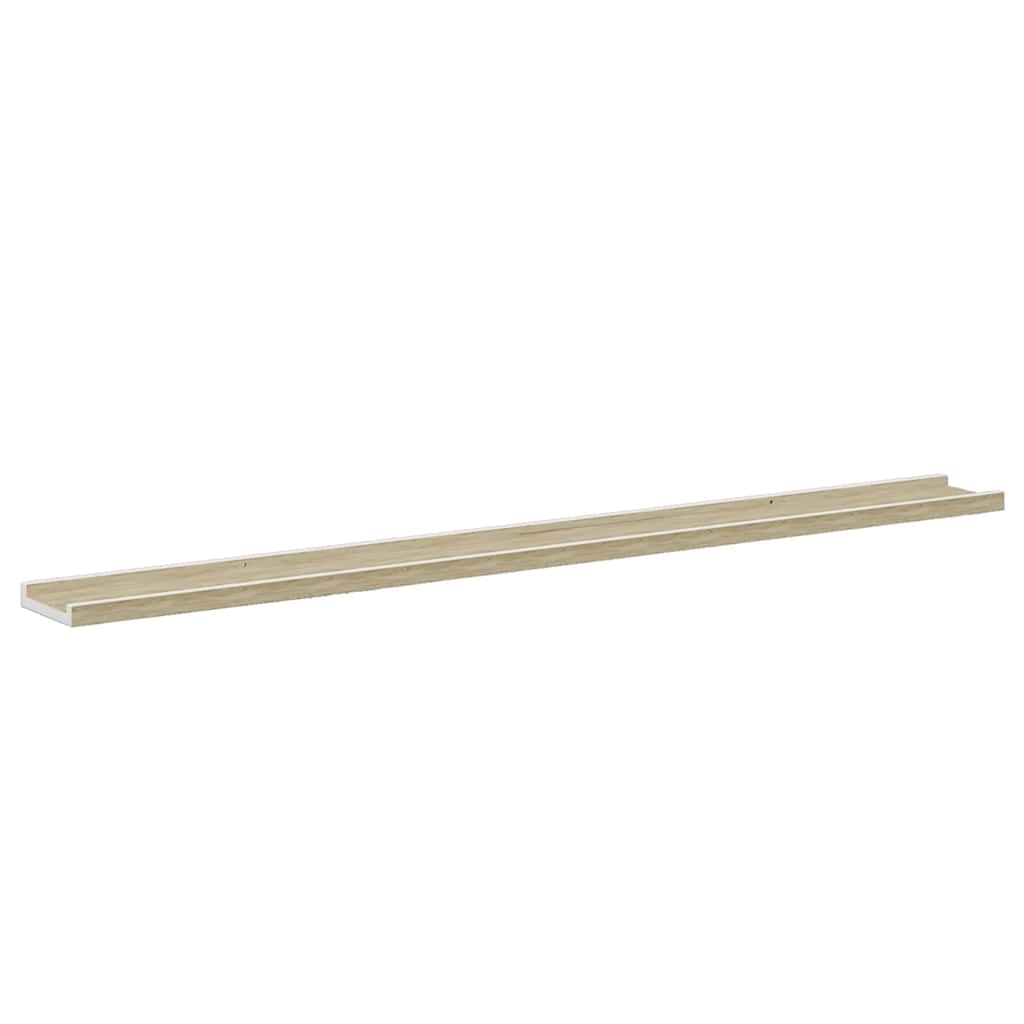 Wall Shelves 4 pcs White and Sonoma Oak 115x9x3 cm
