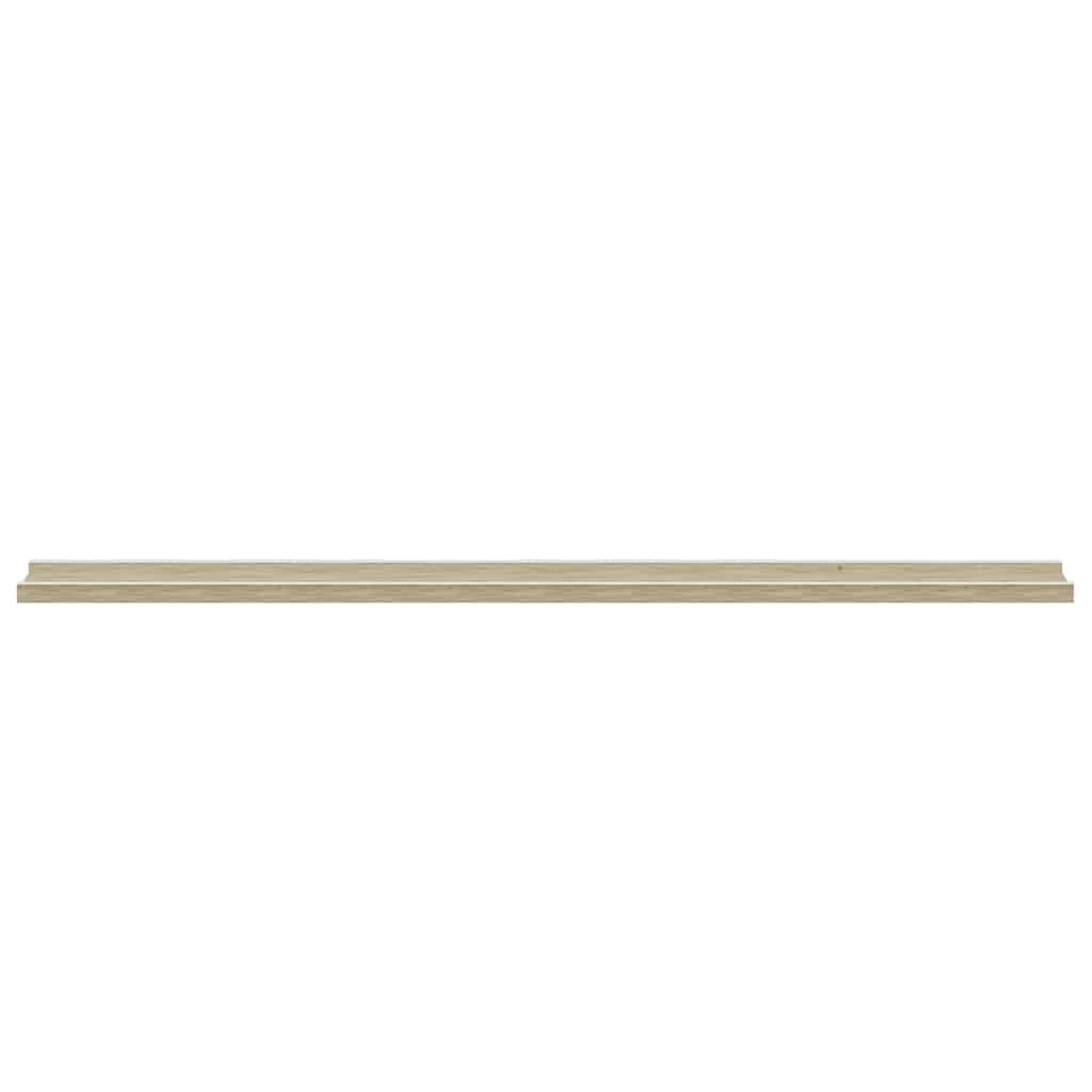 Wall Shelves 4 pcs White and Sonoma Oak 115x9x3 cm
