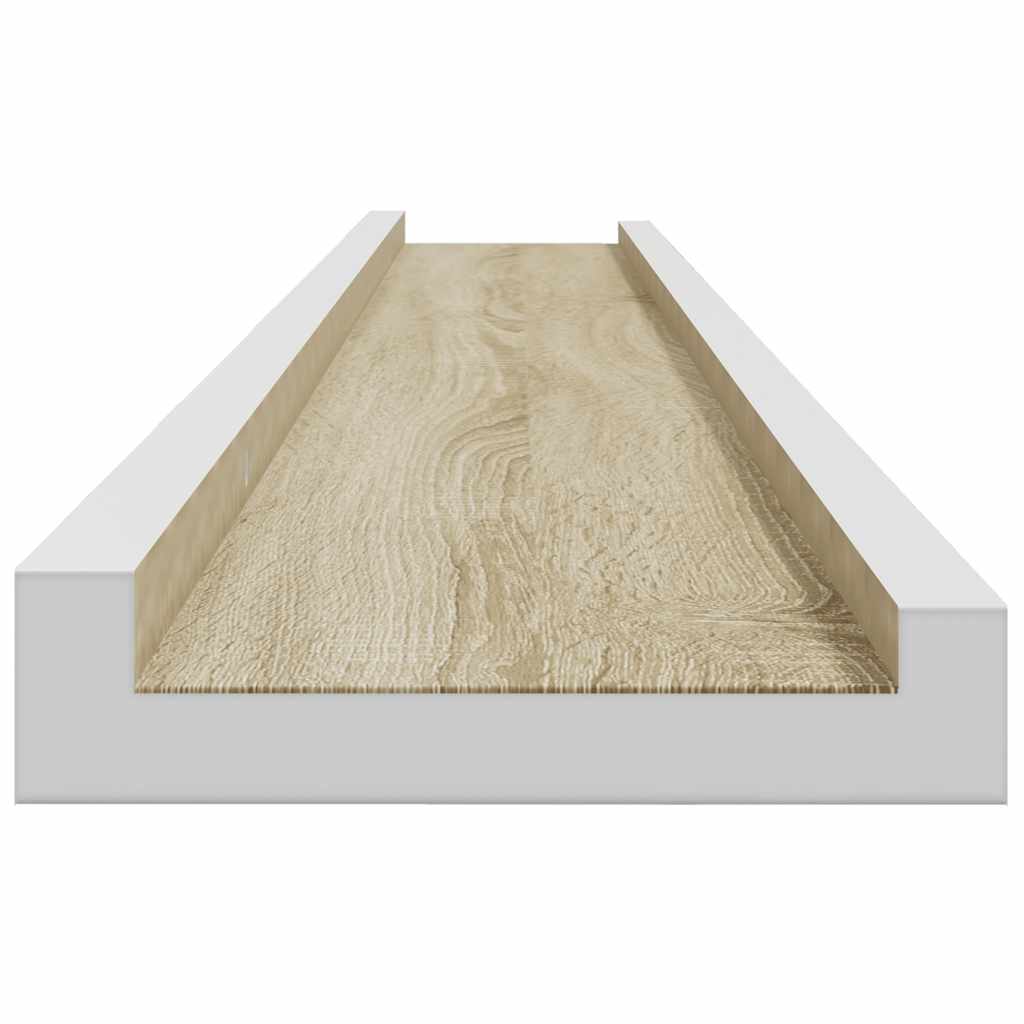 Wall Shelves 4 pcs White and Sonoma Oak 115x9x3 cm