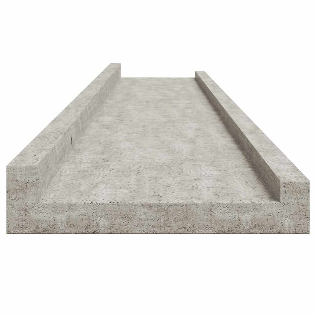 Wall Shelves 2 pcs Concrete Grey 100x9x3 cm