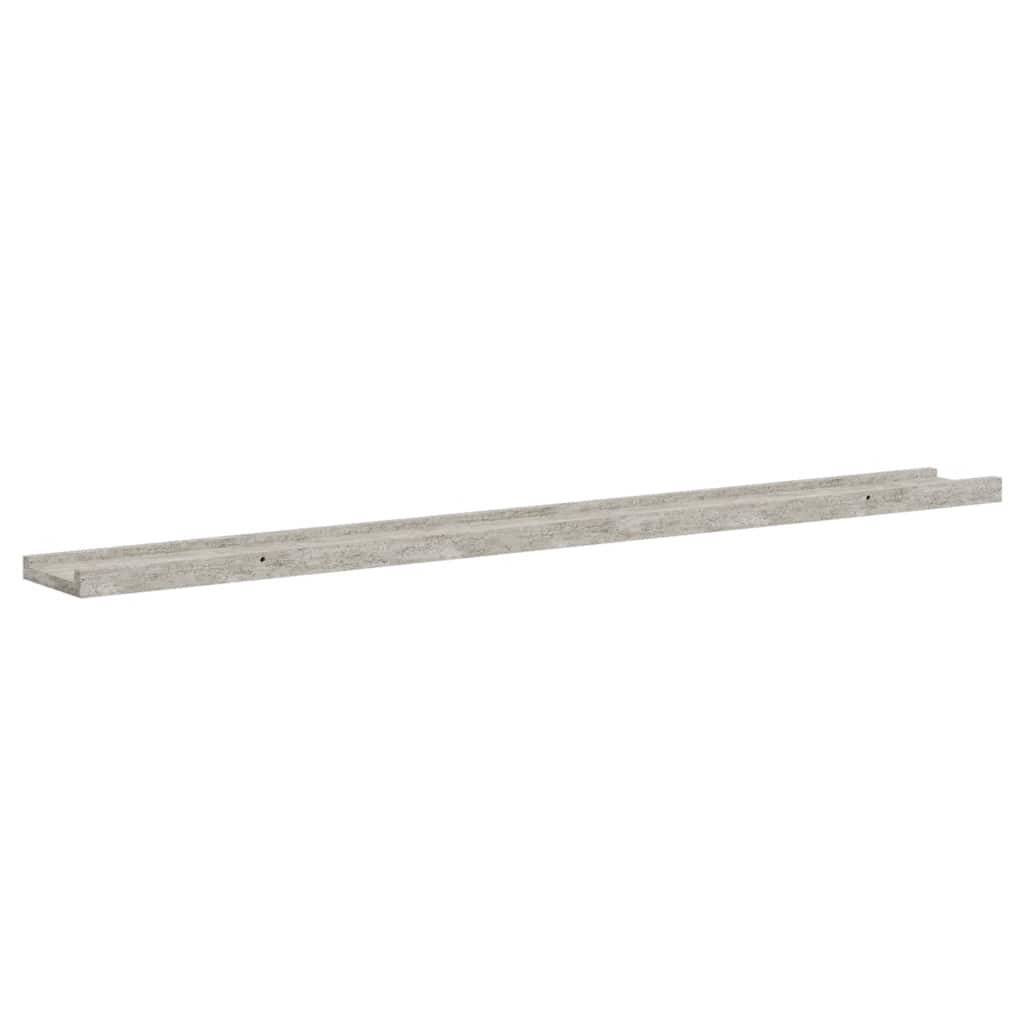 Wall Shelves 2 pcs Concrete Grey 100x9x3 cm